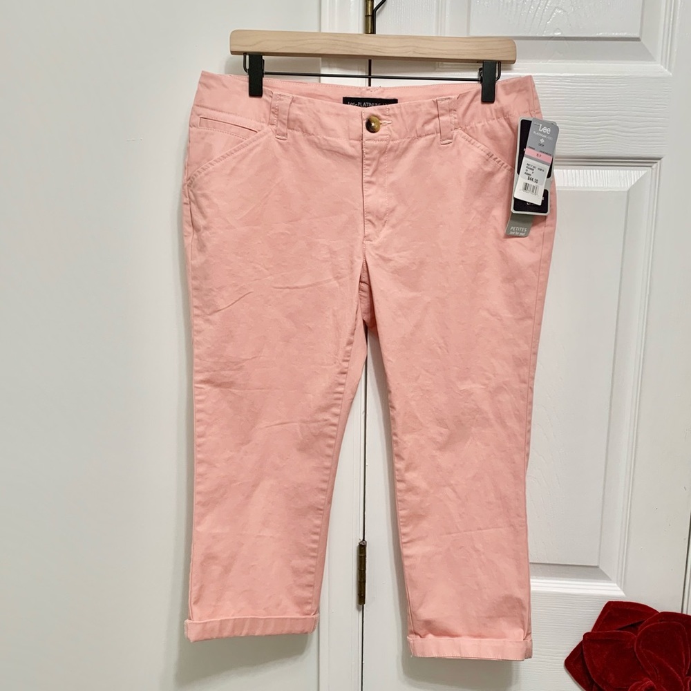 Lee Mid Rise Crop Pants - Salmon Bisque - 10P - NEW